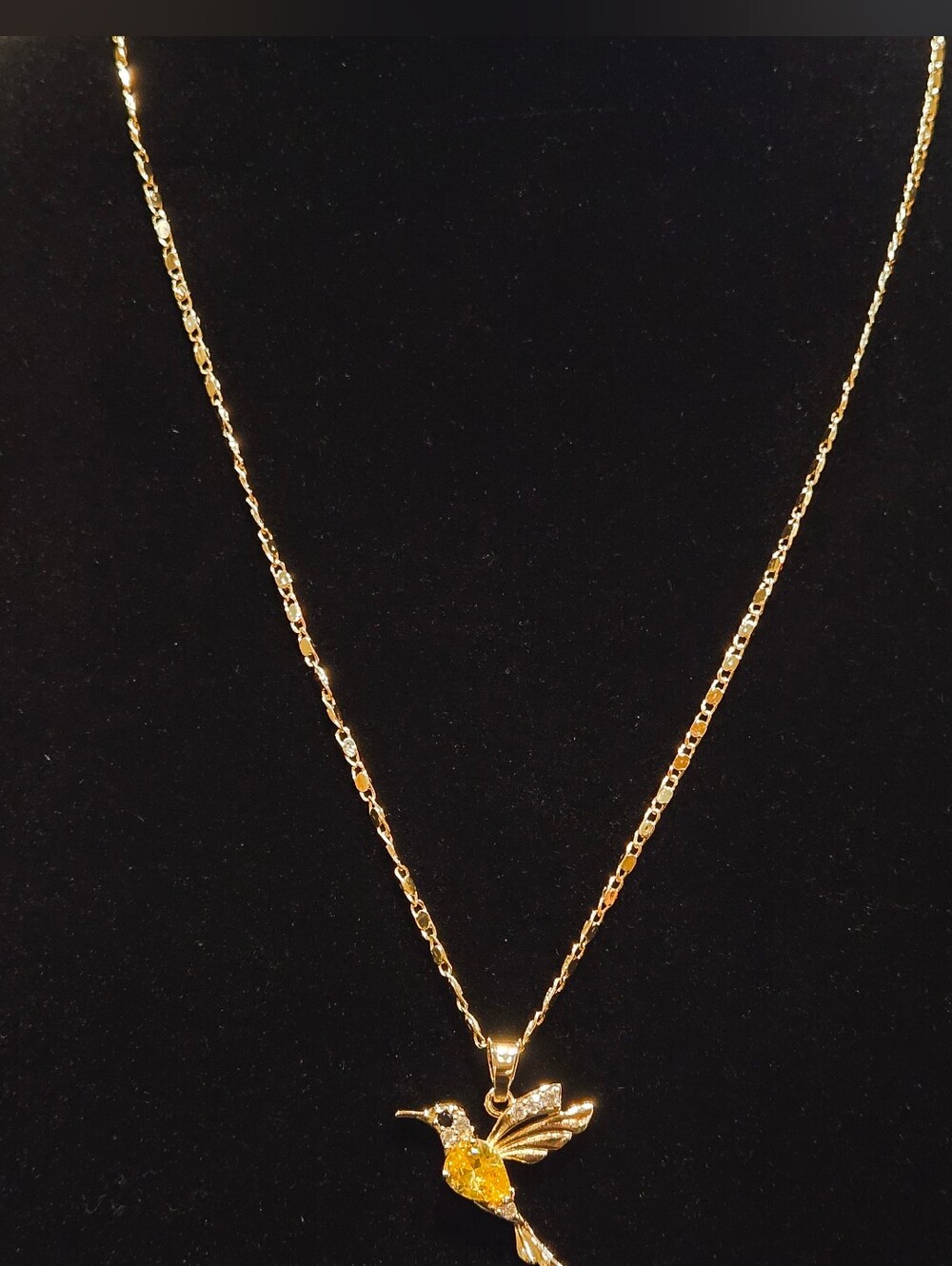 18K Gold-Filled Hummingbird Necklace & Earrings Set